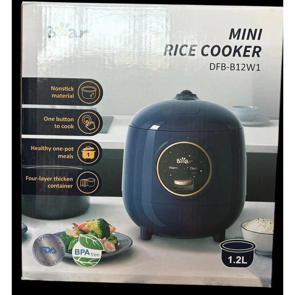 Bear Mini Rice Cooker – Model DFB-B12W1 (Blue) – 1.2L Capacity